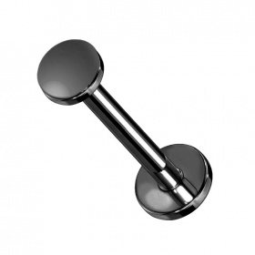 Labret z płaskim dyskiem: z tytanu G23, gwint wewnętrzny