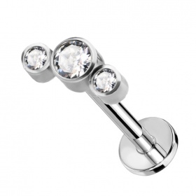 Labret kryształowy mały cluster z tytanu G23 i gwintem wewnętrznym PW4059