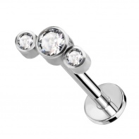 Labret kryształowy mały cluster