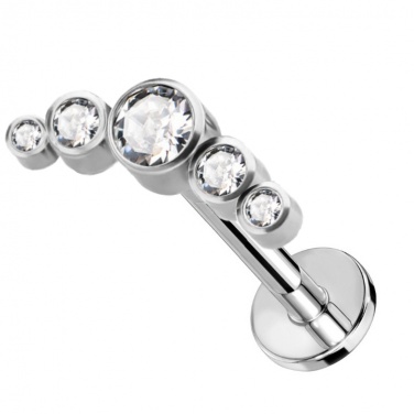 Labret kryształowy duży cluster PW4060