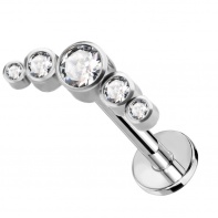 Labret kryształowy duży cluster