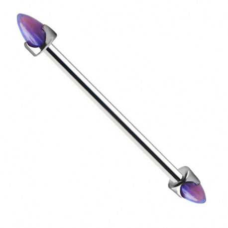 Sztanga industrial z fioletowymi opalowymi stożkami bullet, gwint zewnętrzny