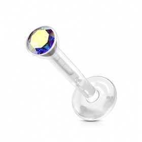 Labret z kryształkiem – Bioplast®, push in