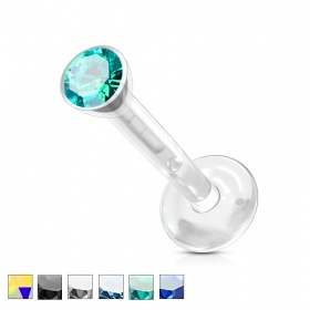 Labret z kryształkiem – Bioplast®, push in PW133
