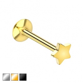 Labret z gwiazdką - Gwint wewnętrzny PW536