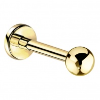 Tytanowy złoty labret z kulką