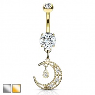 Kolczyk do pępka z półksiężycem