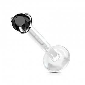 Labret kryształ w łapkach i elastyczny pręt: bioplast, tytan g23, push in