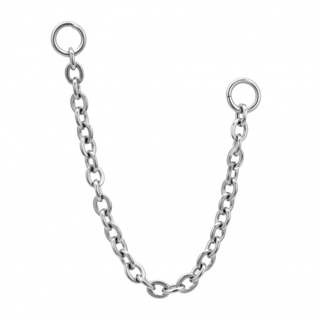 Srebrny łańcuszek pojedynczy prosty z tytanu G23