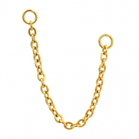 Złoty (PVD) łańcuszek pojedynczy prosty z tytanu G23