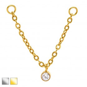 Łańcuszek pojedynczy kryształ z tytanu G23 PDT004