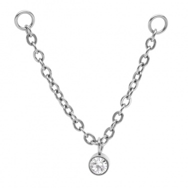 Łańcuszek pojedynczy kryształ z tytanu G23