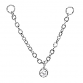 Łańcuszek pojedynczy kryształ z tytanu G23