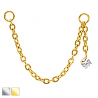 Łańcuszek asymetryczny z kryształkiem