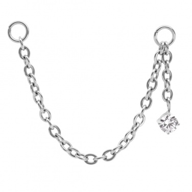 Łańcuszek asymetryczny z kryształkiem z tytanu G23