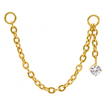 Łańcuszek asymetryczny z kryształkiem z tytanu G23