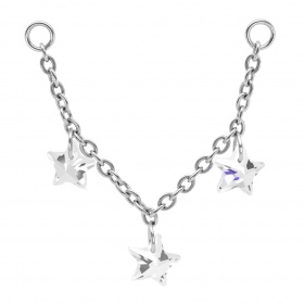 Łańcuszek trzy kryształowe gwiazdki z tytanu G23