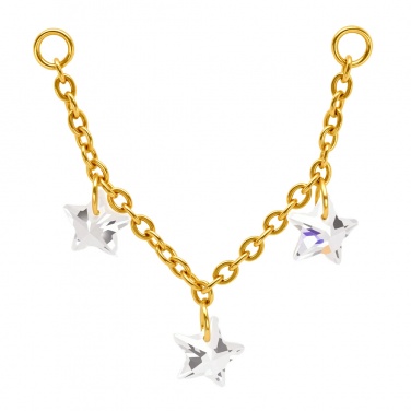 Łańcuszek trzy kryształowe gwiazdki z tytanu G23