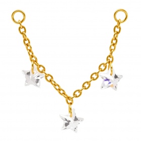 Łańcuszek trzy kryształowe gwiazdki z tytanu G23