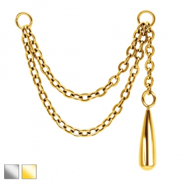 Łańcuszek asymetryczny z łezką: tytan G23 PDT007