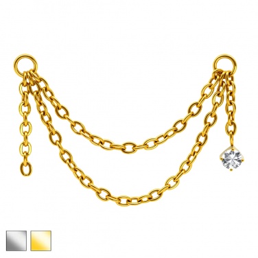 Łańcuszek symetryczny z kryształkiem z tytanu G23 PDT009