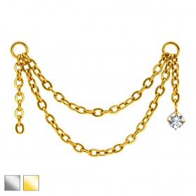 Łańcuszek symetryczny z kryształkiem z tytanu G23 PDT009