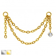 Łańcuszek symetryczny z kryształkiem