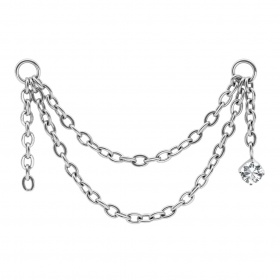 Łańcuszek symetryczny z kryształkiem z tytanu G23