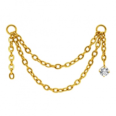 Łańcuszek symetryczny z kryształkiem z tytanu G23