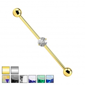 Tytanowy industrial z odkręcanym kryształkiem KI408