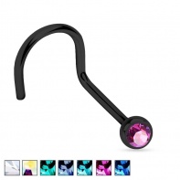 Kolczyk do nosa zakręcony - Kryształek