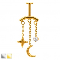 Labret do vertical helix z księżycem i gwiazdką