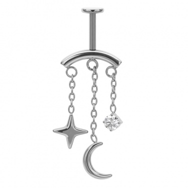 Labret do vertical helix z księżycem i gwiazdką, gw. wewnętrzny