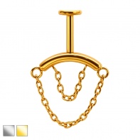 Labret do vertical helix z dwoma łańcuszkami