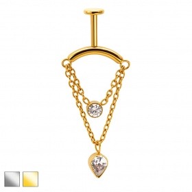 Labret do vertical helix podwójne kryształki: tytan G23, gwint wewnętrzny PWT004