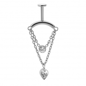 Labret do vertical helix podwójne kryształki: tytan G23, gwint wewnętrzny