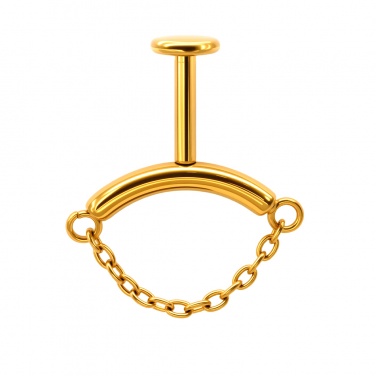 Labret do vertical helix z prostym łańcuszkiem: tytan G23, gw. wewnętrzny