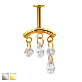 Labret do vertical helix drobne kryształki: tytan G23, gw. wewnętrzny PWT007