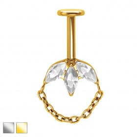 Labret do vertical helix z trzema markizami: tytan G23, gw. wewnętrzny PWT008