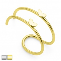 Nausznica z dwoma kółkami i serduszkami