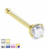 Prosty kolczyk do nosa – kryształ w oprawie