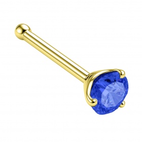 Prosty kolczyk do nosa – kryształ w oprawie, srebro 925