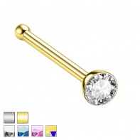 Prosty kolczyk do nosa – okrągły kryształek
