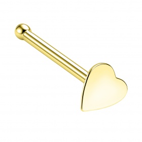 Prosty kolczyk do nosa z serduszkiem: srebro 925