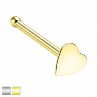 Prosty kolczyk do nosa z serduszkiem