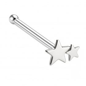 Prosty kolczyk do nosa z gwiazdkami: srebro 925