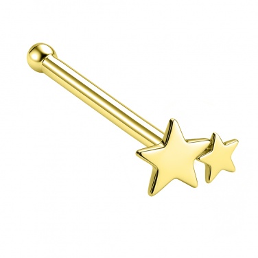 Prosty kolczyk do nosa z gwiazdkami: srebro 925