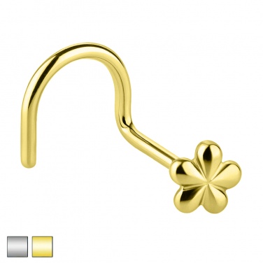 Zakręcony kolczyk do nosa kwiatuszek: srebro 925 PNAg012