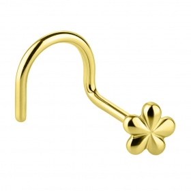 Zakręcony kolczyk do nosa kwiatuszek: srebro 925