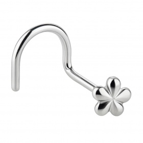 Zakręcony kolczyk do nosa kwiatuszek: srebro 925